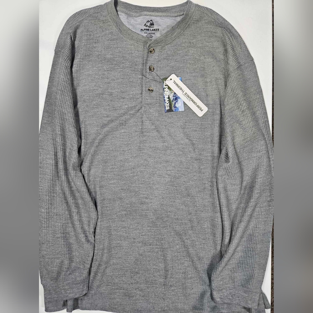 Alpine Lakes Thermal Shirt Mens XXL Long Sleeve Ultra Soft Winter 1/4 Button Top